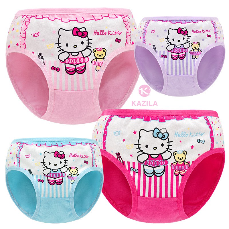 Quần chip bé gái cotton tinh khiết hạng A, quần lót bé gái Mèo hello kitty và gấu bông Kazila QLG5