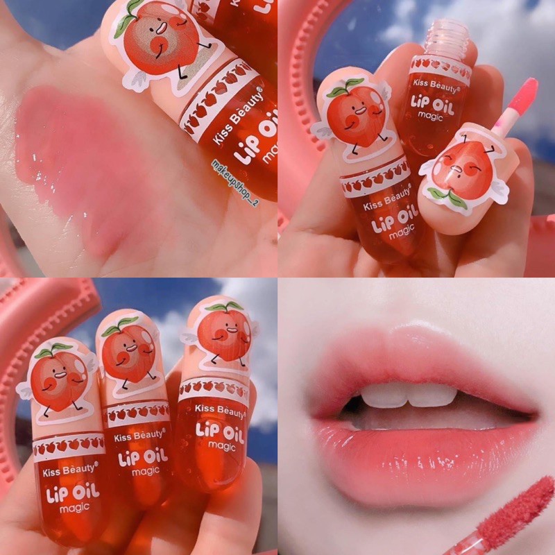 Son bóng Kiss Beauty thay đổi màu sắc theo nhiệt độ dưỡng ẩm hiệu quả quyến rũ không dính cốc