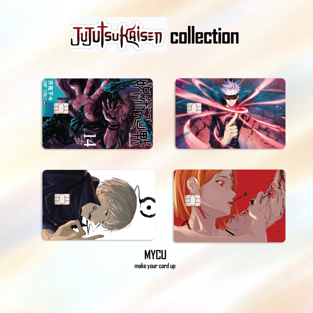Miếng dán thẻ ngân hàng/dán thẻ ATM-JUJUTSU KAISEN-Trang trí thẻ ATM, thẻ Xe, thẻ Thang Máy
