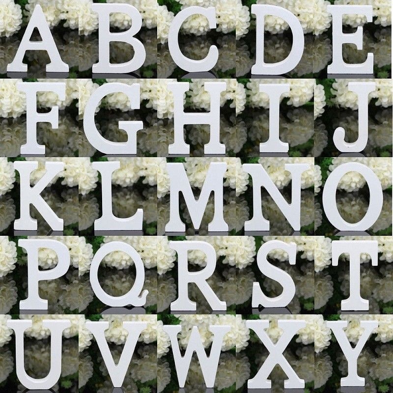 26 chữ cái bằng gỗ màu trắng trang trí sáng tạo | BigBuy360 - bigbuy360.vn