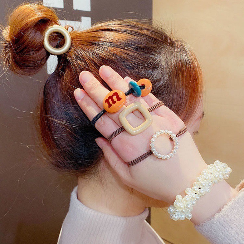 Dây Buộc Tóc ,Set 20 Chun Buộc Tóc Nhiều Mẫu Dễ Thương Kèm Túi Zip Cao Cấp Siêu Hót