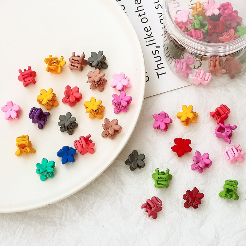 Set 20 Kẹp Tóc Hoa Mini Nhiều Màu Đáng Yêu Cho Nữ