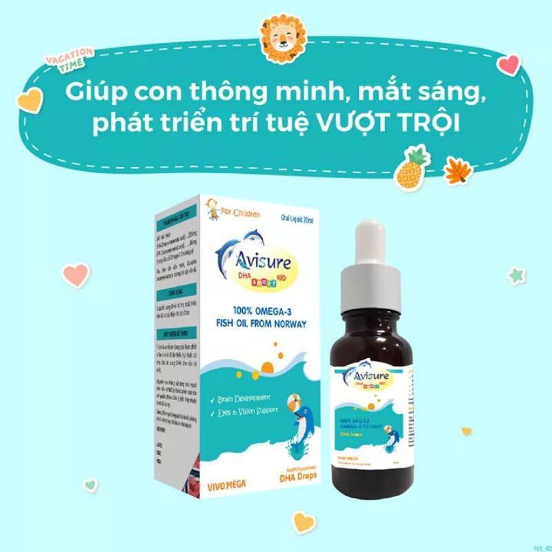 Bộ 3 siêu phẩm Avisure DHA SMART KID + SAFOLI DROPS+ D3-MK7 Drops giúp bé phát triển toàn diện về trí não và thể chất