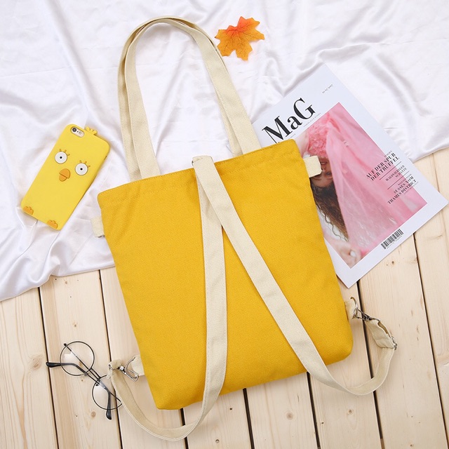 Túi tote 3 in 1 (đeo vai + đeo chéo + balo) ulzzang (có sẵn)