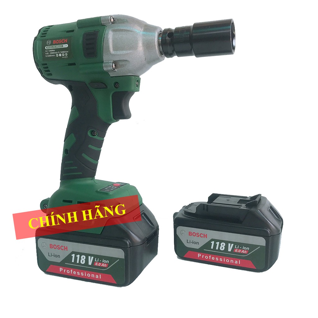 Máy siết bulong Bosch 118V 2 pin đầu 2 trong 1 100% dây đồng không chổi than Kèm đầu chuyển vít [CAM KẾT CHÍNH HÃNG]