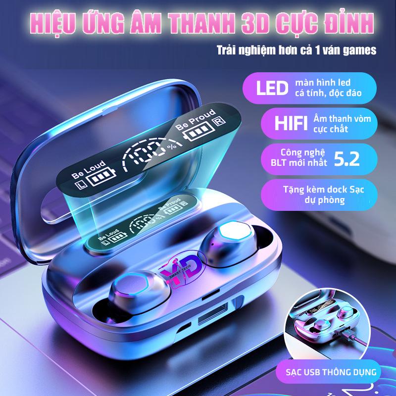 Tai nghe bluetooth gaming Ydu Pro TWS V5.2 không dây, độ trễ thấp thích hợp chơi games, nghe nhạc, học tập,...