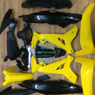 Dàn áo xe SIRIUS nhựa nguyên sinh màu vàng - bộ nhựa xe sirius lắp cho xe đời 2006 đến 2017