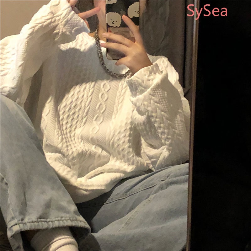 Áo Sweater Cổ Tròn Màu Trơn Thời Trang Mùa Thu Cho Nữ Có size Lớn