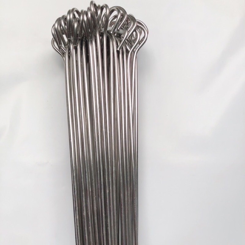 1xiên nướng thịt bằng inox dài 60cm ,dày 4li không rỉ,chắc chắn