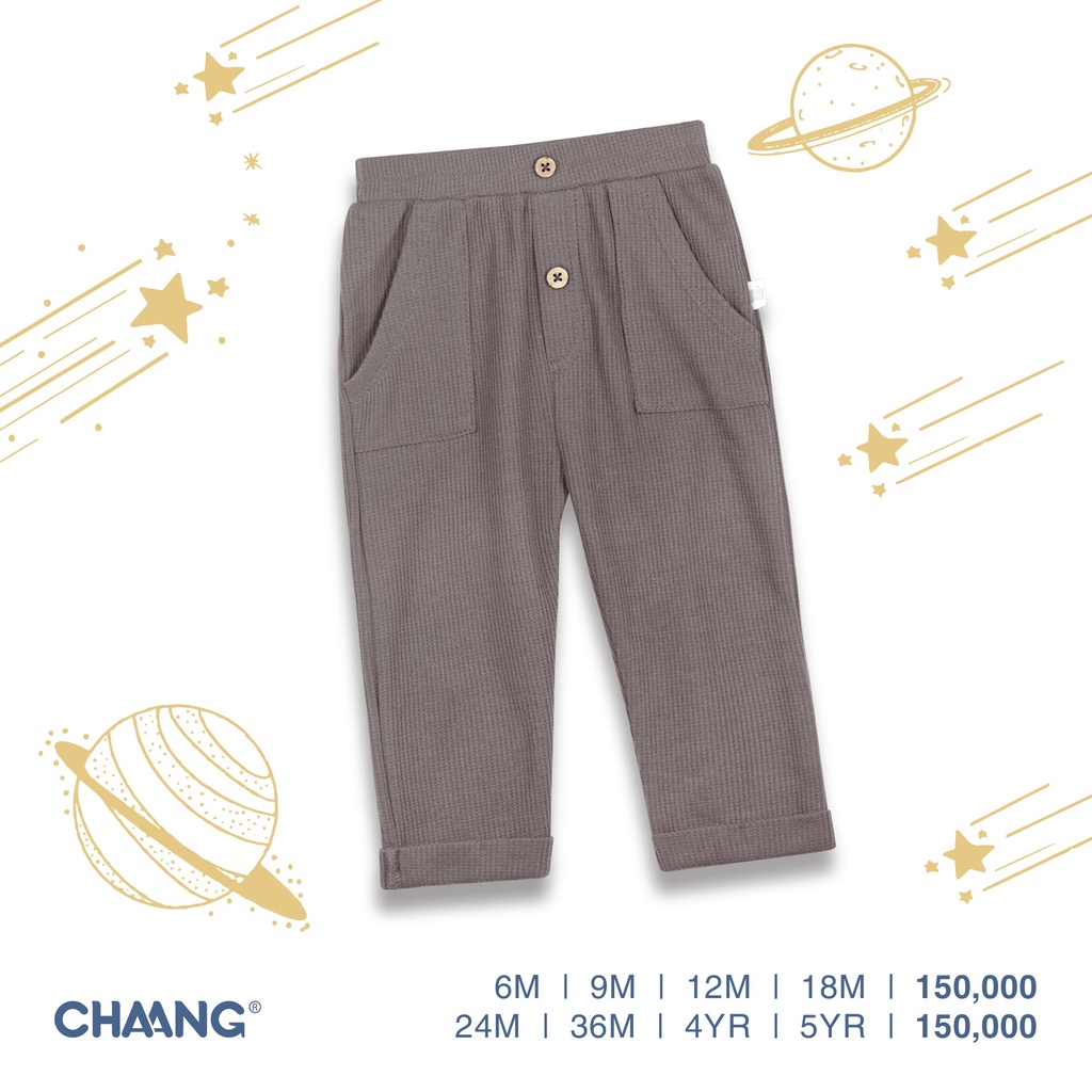 [CHAANG] Quần nỉ dài waffle Cosmos ghi
