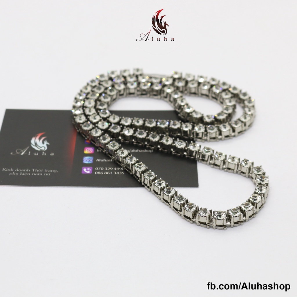 Dây chuyền Tennis Chains đính đá Rhinestone độ tinh khiết AAA phong cách HIPHOP - NL160 - Aluha