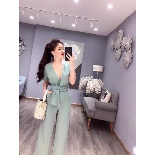 Jum cổ chéo thắt nơ eo