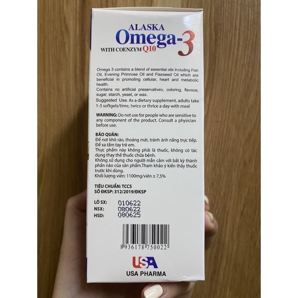 Viên Dầu Cá ALASKA omega 3- duy trì sức khỏe tim mạch và mắt