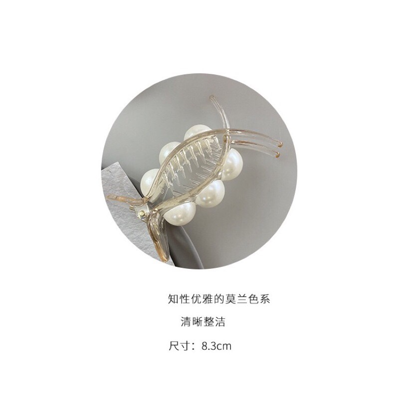 kẹp gấp 3 răng dài đính trai nhân tạo