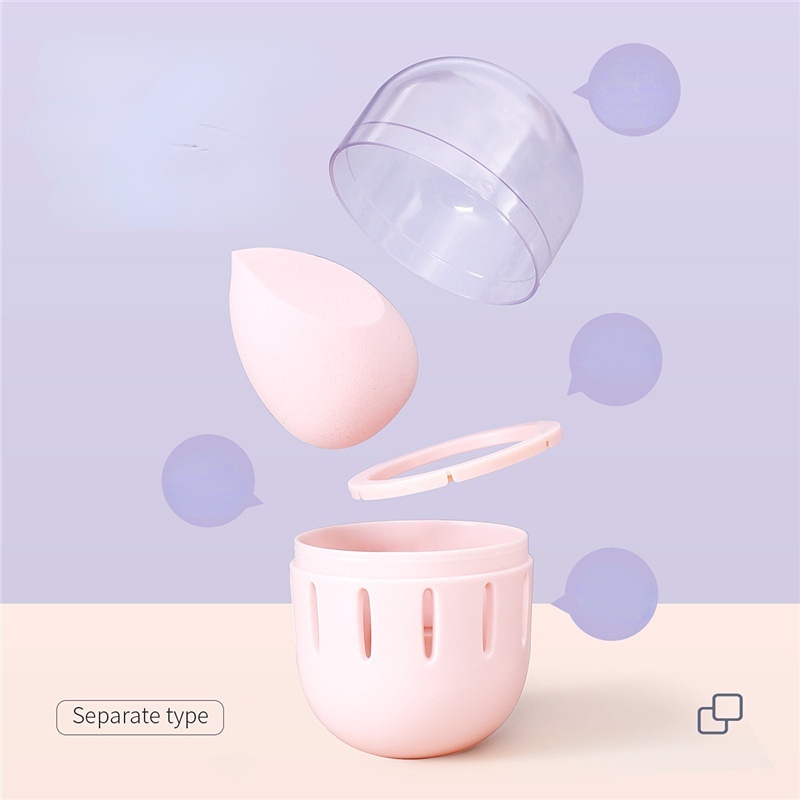 Hộp Đựng Mút Trang Điểm Hình Quả Trứng Trong Suốt Chống Bụi Thoáng Khí Có Nắp Đậy