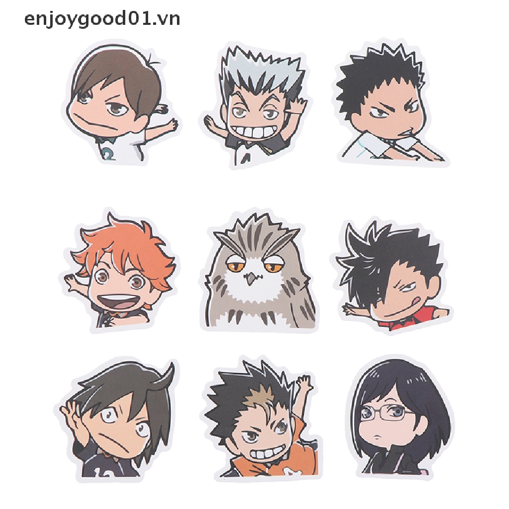 Set 40 nhãn dán PVC chống thấm nước họa tiết anime haikyuu trang trí vali/ ván trượt/ laptop