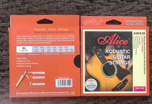 Dây đàn guitar acoustic Alice AW436 chính hãng dây sắt cho đàn ghi ta