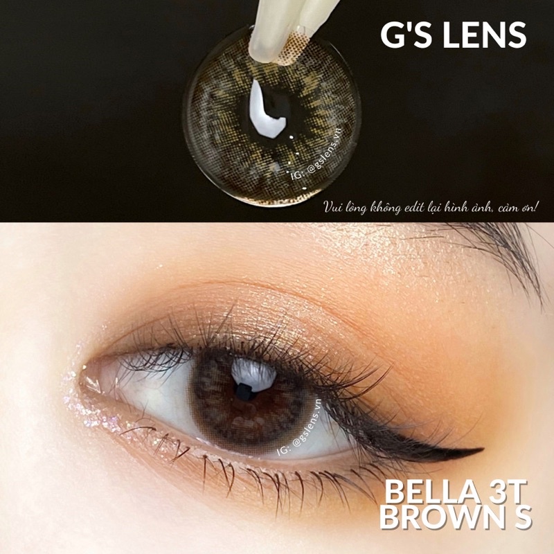 Lens Mắt Kính Áp Tròng Nâu Tự BELLA BROWN Nhiên Có Từ 1 Đến 4.5 Độ Cận