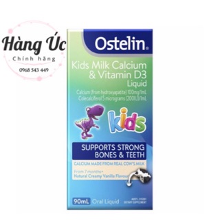 Canxi và D3 Dạng Nước Ostelin 90ml - Kid Milk Calcium Vitamin D3 Canxi Khủng Long Dạng Nước 90ml