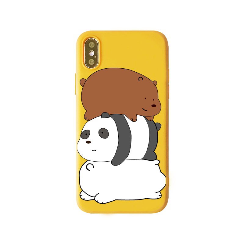 Ốp điện thoại silicone We Bare Bears hình gấu nâu Bắc cực thời thượng cho IPhone 6 6s 7 8 6Plus 7Plus 8Plus