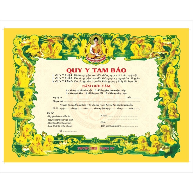 điệp quy y - tờ điệp quy y