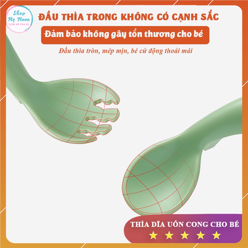 Bộ Thìa Dĩa Cho Bé Tập Ăn, Tập Xúc Kèm Hộp Đựng Cao Cấp