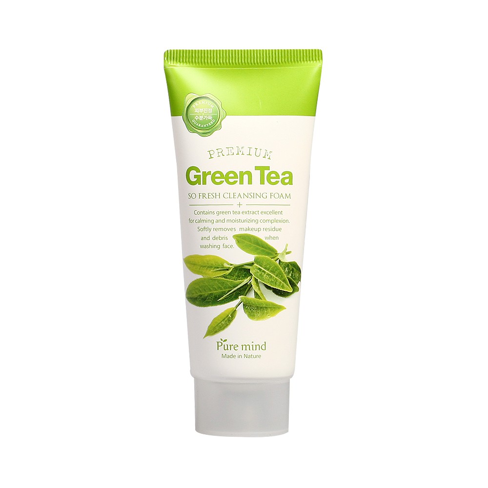 Sữa rửa mặt làm sạch sâu chiết xuất trà xanh PURE MIND GREEN TEA SO FRESH CLEANSING FOAM 100ml - Hàn Quốc Chính Hãng | BigBuy360 - bigbuy360.vn