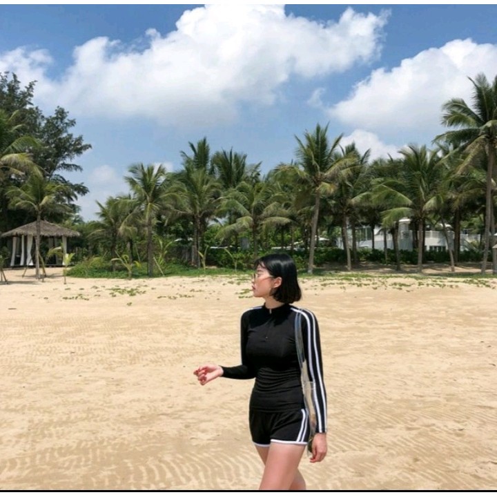 Bikini bồ bơi nữ tay dài quần đùi kín đáo VATIXA BKN82