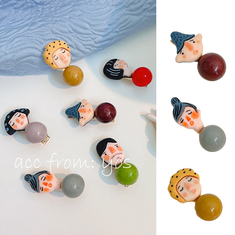 Kẹp tóc Hàn Quốc họa tiết búp bê xinh xắn HOT TREND cho nữ