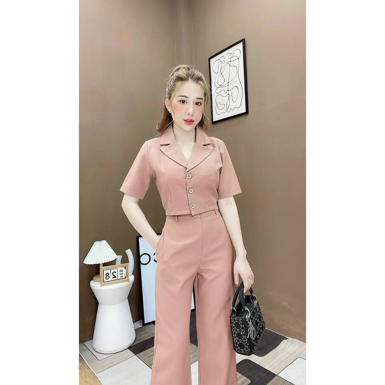 [ Miễn Phí Ship 2022 ] Set bộ vest dài vải trơn, set bộ hai món như hình kiểu dáng thời trang