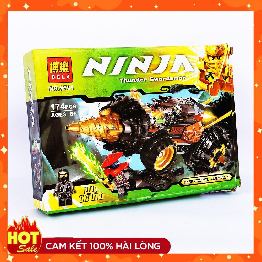 [ Lego ninjago ] ⚡ Ảnh thật ⚡ Lego đồ chơi BELA 9791 cỗ máy chiến đấu của Cole gồm 174 mảnh ghép