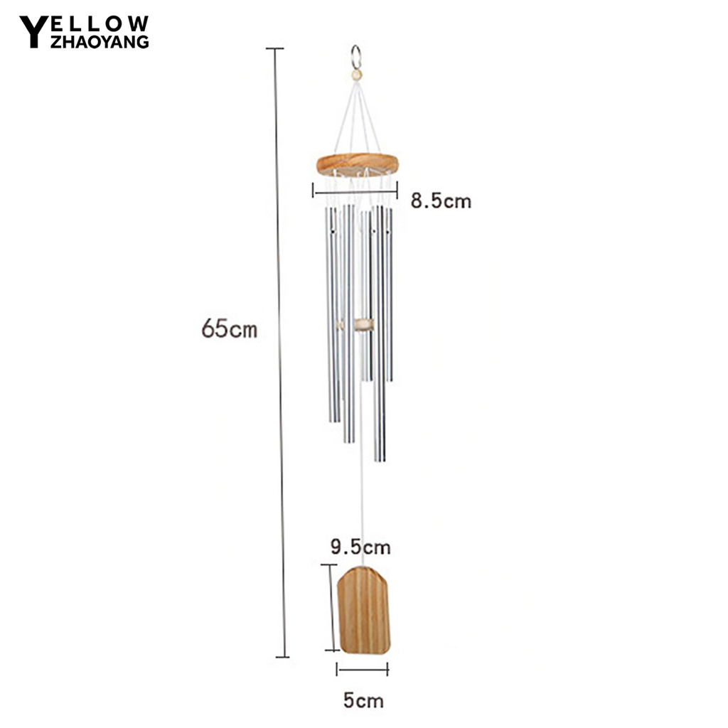 Chuông Gió 6 Ống Nhôm Phong Cách Bắc Âu Trang Trí Ban Công Sân Vườn