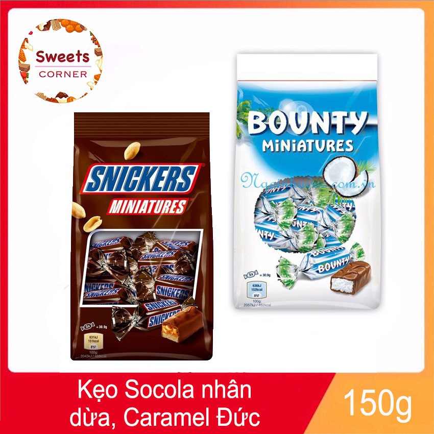 Kẹo Socola nhân dừa, caramel Đức 150g (2loại)