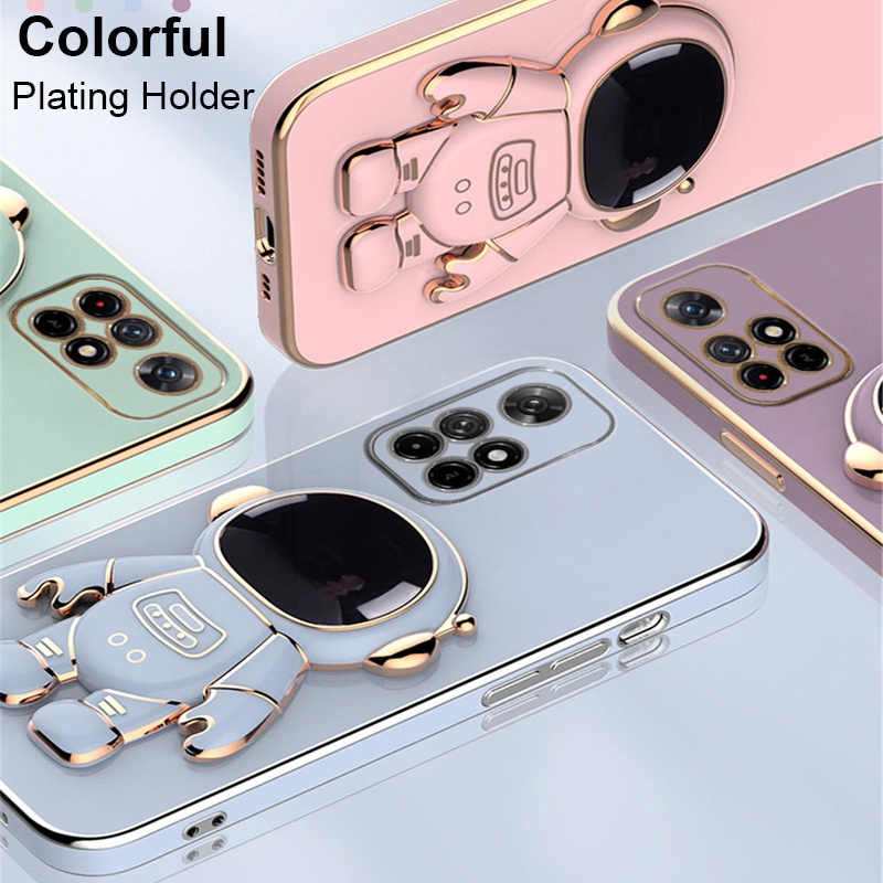 Ốp Điện Thoại Mềm Kèm Chân Đỡ Họa Tiết Phi Hành Gia Cho Xiaomi Redmi 10 10A 10C 9C 9A 9T Note 9 8 7 Pro 11T Pro