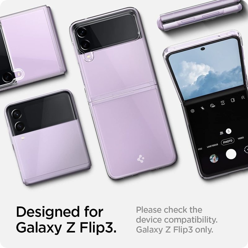 Ốp điện thoại pc cứng trong suốt siêu mỏng bảo vệ toàn diện cho Samsung Galaxy Z Flip 3