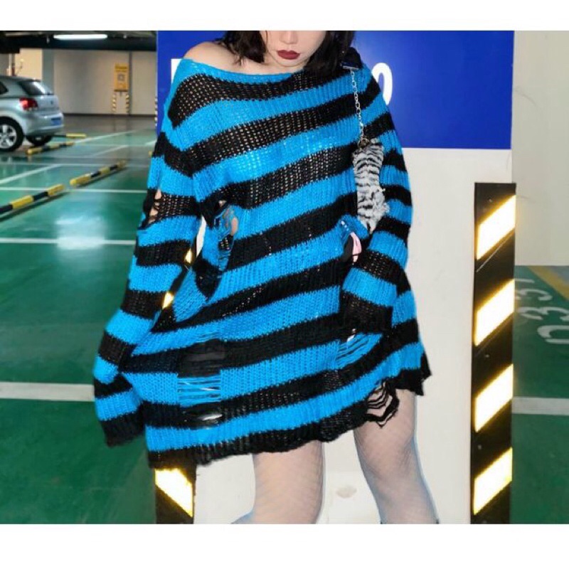 Áo len rách gothic egirl grunge harajuku punk rock | BigBuy360 - bigbuy360.vn