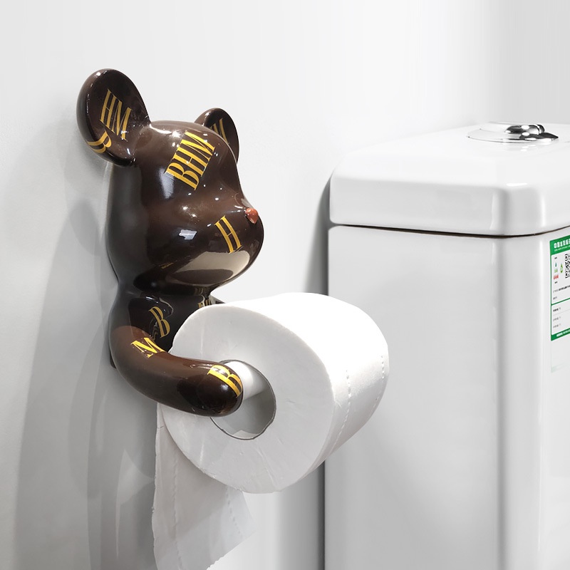 Hộp Đựng Cuộn Giấy Vệ Sinh Gắn Tường Màu Đen Siêu Bền Tiện Dụng Cho Nhà Tắm