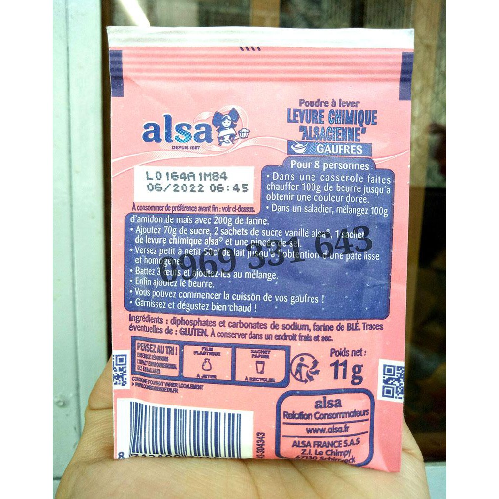 BỘT NỞ ALSA (Bột nổi baking powder) PHÁP gói 11g - Sỉ giá tốt