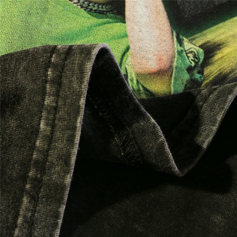 Áo thun IELGY tay ngắn dáng rộng in họa tiết thời trang hip hop cổ điển cá tính cho nữ