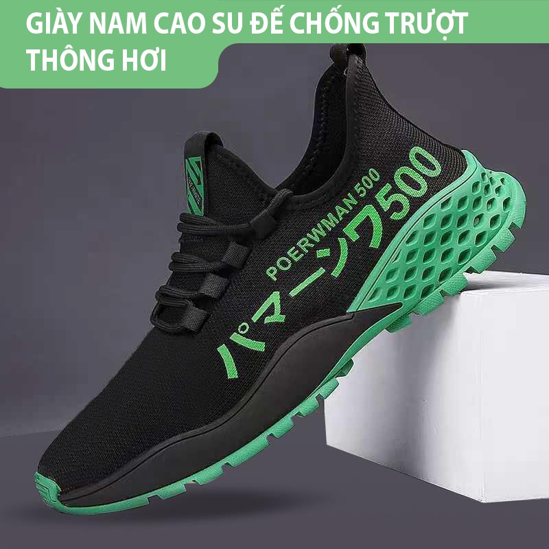 GIÀY SNEAKER NAM THỂ THAO THÔNG HƠI GIÁ RẺ ĐEN TRẮNG ĐÉ CAO SU NON HOTTREND 2020