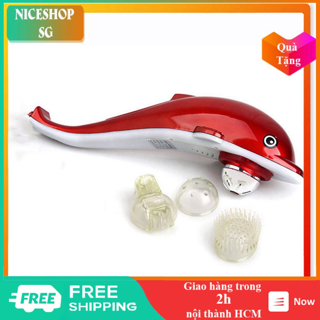 Máy massage cá heo 🤗Nowship🤗 Máy đấm lưng massager cầm tay cá heo - chính hãng Dolphin