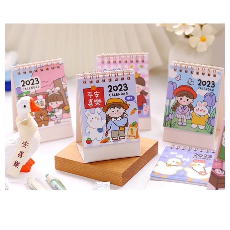 Lịch để bàn năm 2023 hình cô gái dễ thương