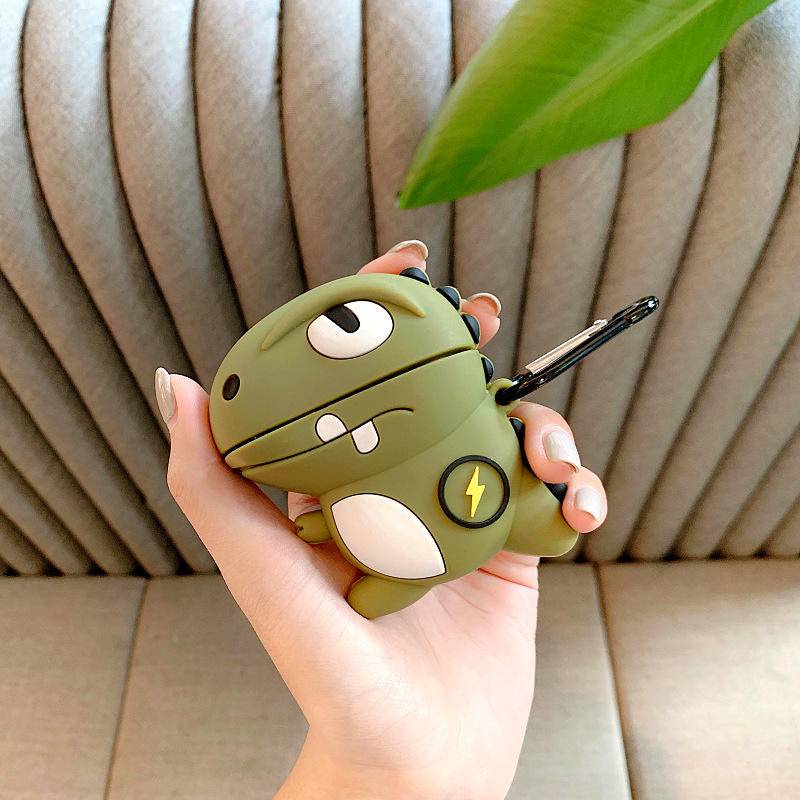 Vỏ Bảo Vệ Hộp Sạc Tai Nghe Airpods 2/ 1/2/3 Bằng Silicon Mềm Kèm Móc Khóa Tiện Dụng