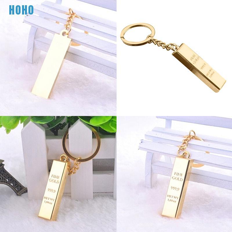 Móc Khóa Kim Loại Hình Thỏi Vàng