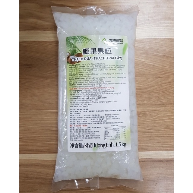 Thạch dừa giòn Đài Loan DEDU 1.5kg