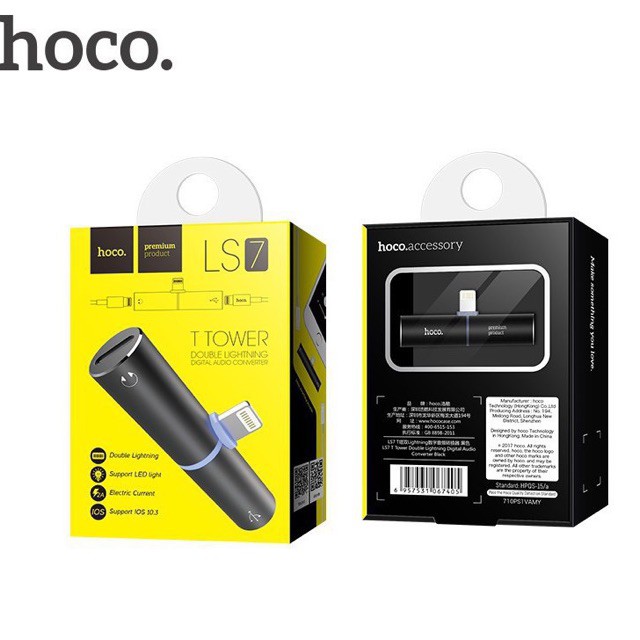 Cáp Chuyển Lightning sang 2 cổng Lightning Hoco LS7.