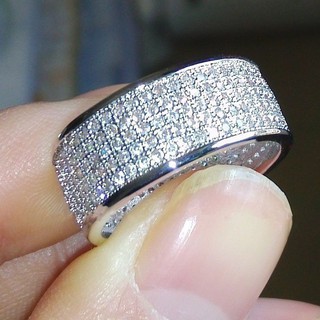 suxinjewelry/Nhẫn đính hôn đính kim cương hoàn toàn bằng bạc 925 dành cho nam và nữ