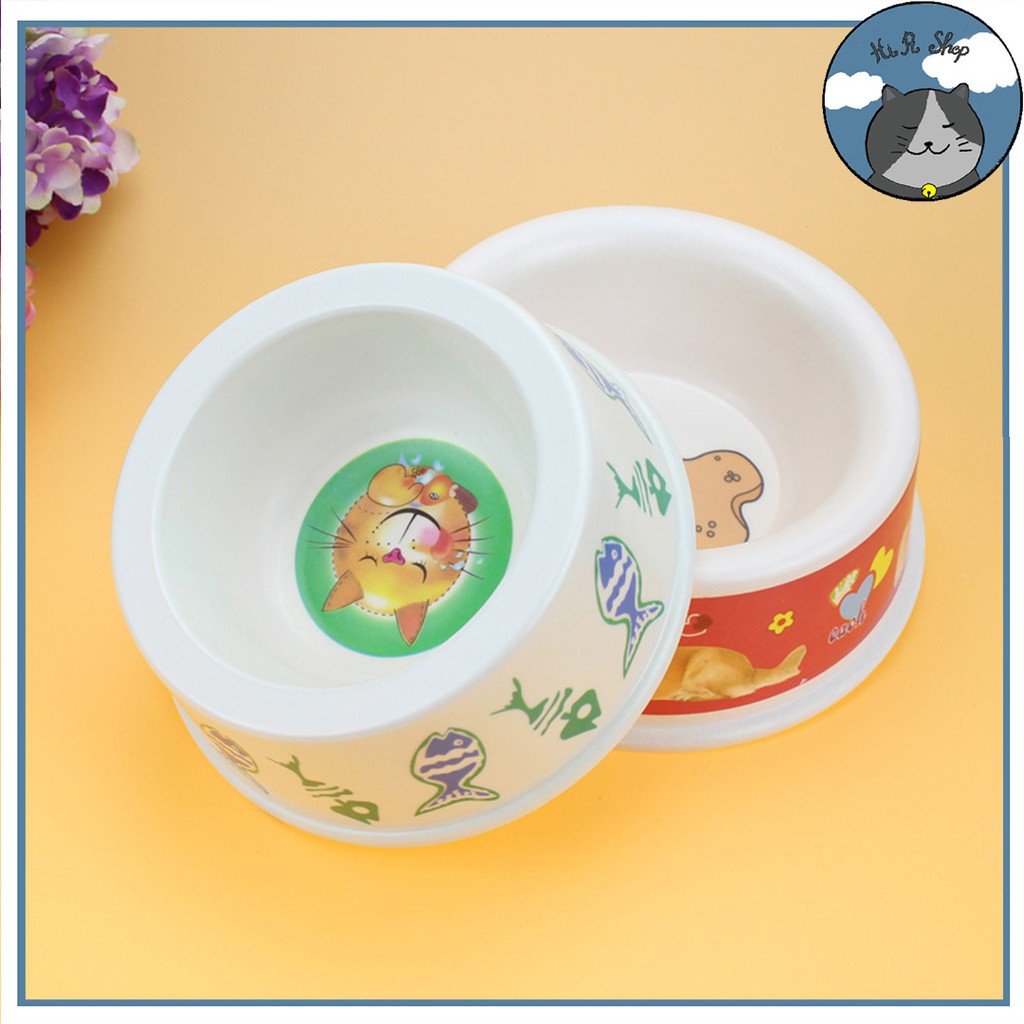 Bát Ăn Fits Hình Tròn Hoạt Hình Ngộ Nghĩnh Cho Thú Cưng Bát Ăn Chất Liệu Melamine Cao Cấp Bền Đẹp Dành Cho Chó Mèo