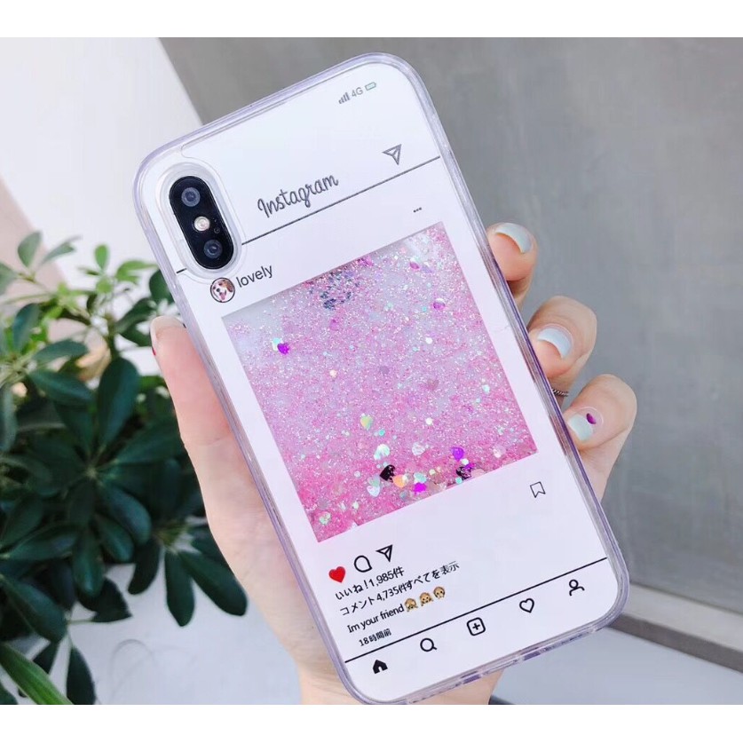 Ốp điện thoại thiết kế kim tuyến nước hình giao diện instagram cho VIVO V9 V5 V5Plus Y71 Y65