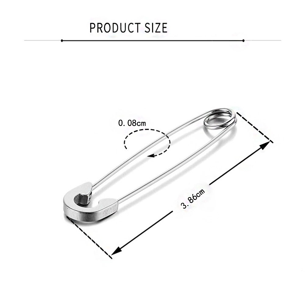 Khuyên Tai Hình Ghim Giấy Bằng Thép Không Gỉ Độc Đáo